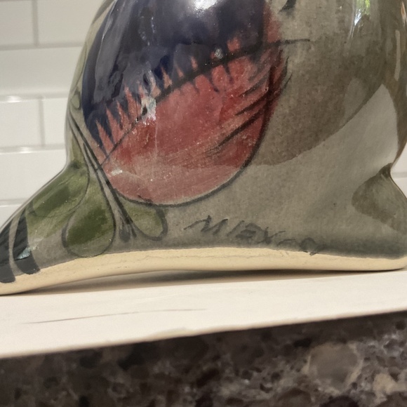 VTG Tonala Mexican Pottery Folk Art Owl Hand Painted Figural Marked MEXICO - Picture 7 of 8